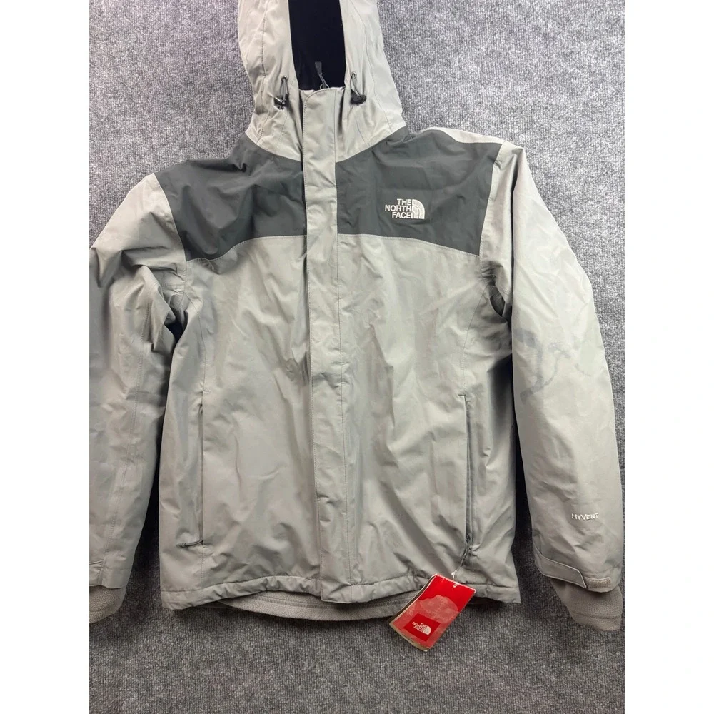 The North Face Anden Triclimate Jacket Mens Small Grey HyVent Hooded A6HEF2B-S